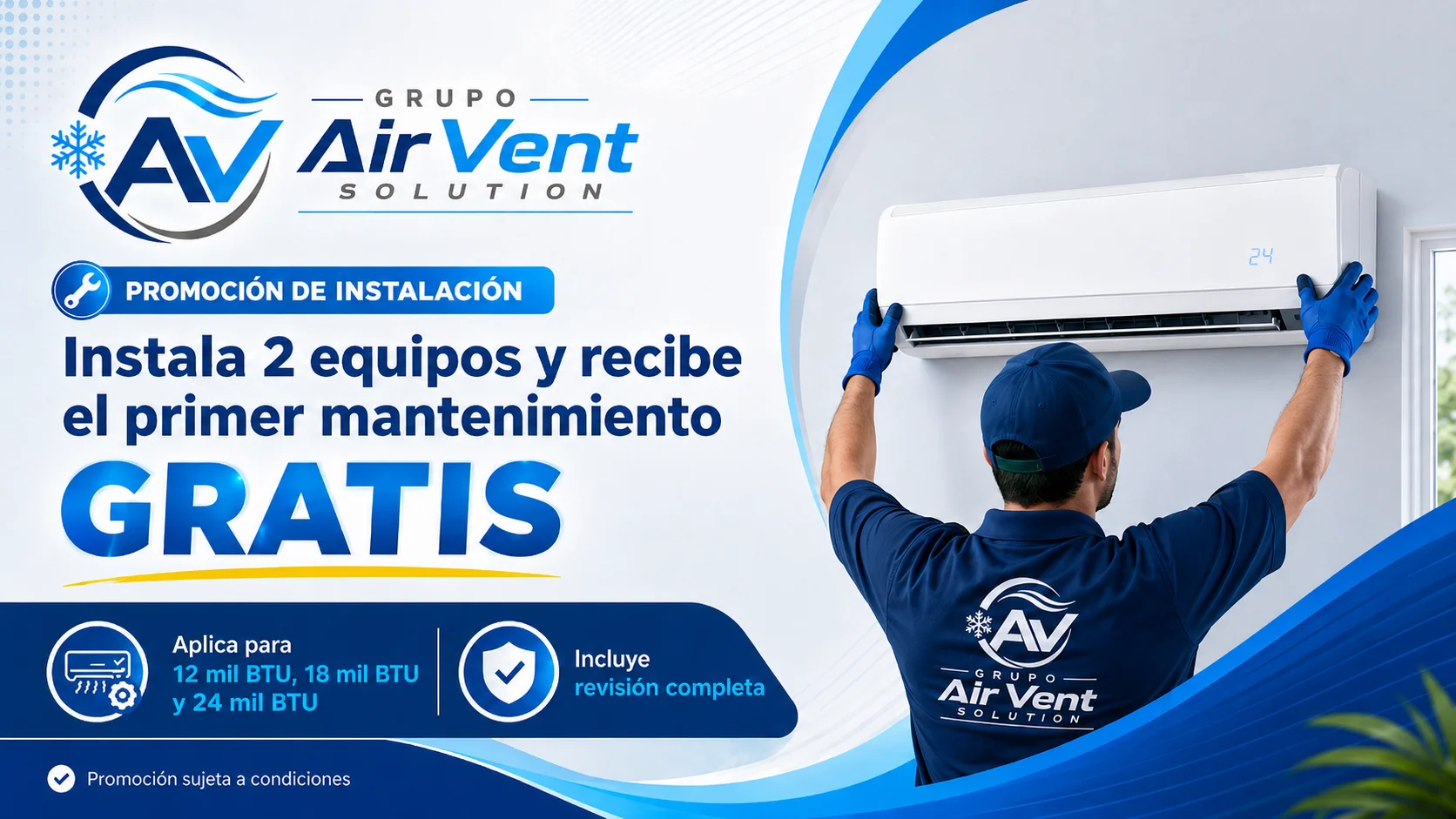 Banner promocional de mantenimiento preventivo Air Vent Solution